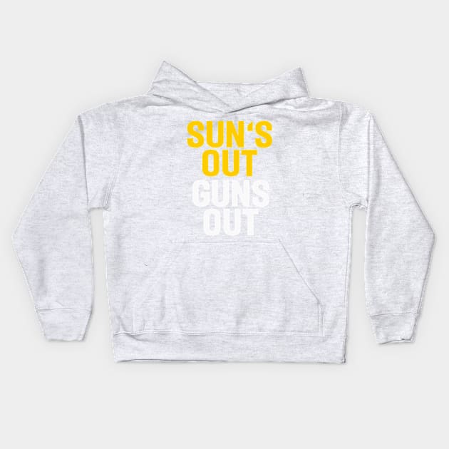 Sun's out, guns out. Kids Hoodie by respublica